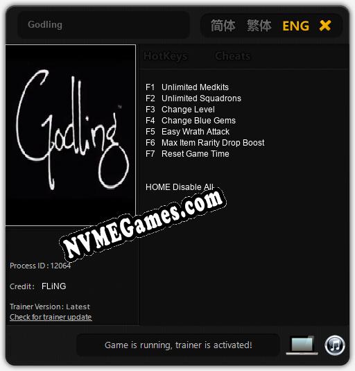 Treinador liberado para Godling [v1.0.4]