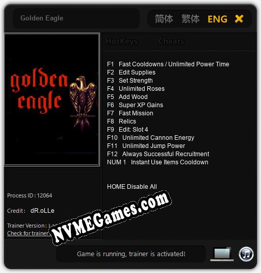 Golden Eagle: Cheats, Trainer +13 [dR.oLLe]