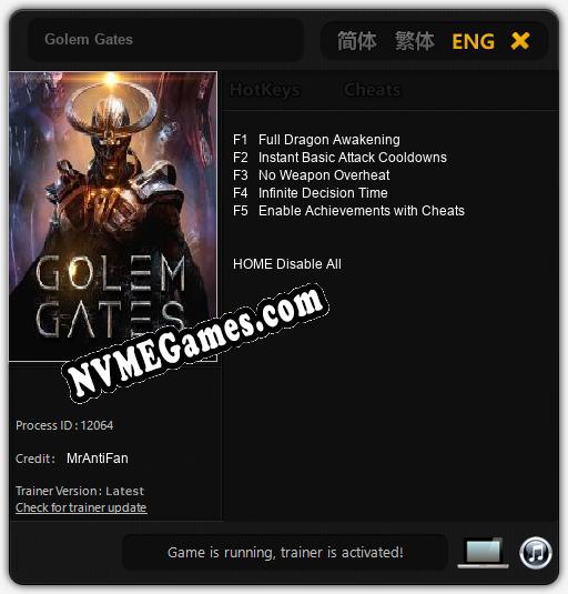 Golem Gates: Cheats, Trainer +5 [MrAntiFan]