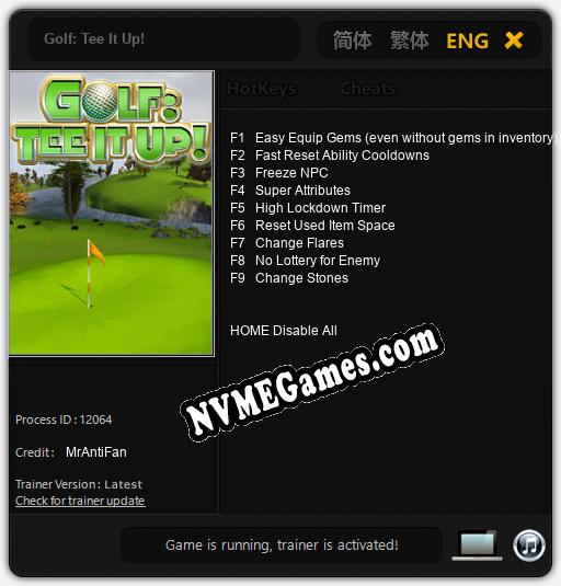 Treinador liberado para Golf: Tee It Up! [v1.0.3]