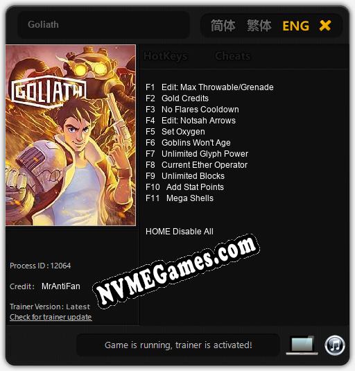 Goliath: Trainer +11 [v1.4]