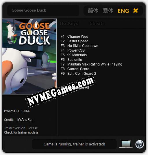 Goose Goose Duck: Treinador (V1.0.56)