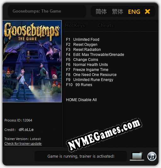 Goosebumps: The Game: Cheats, Trainer +10 [dR.oLLe]