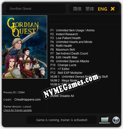 Gordian Quest: Cheats, Trainer +15 [CheatHappens.com]