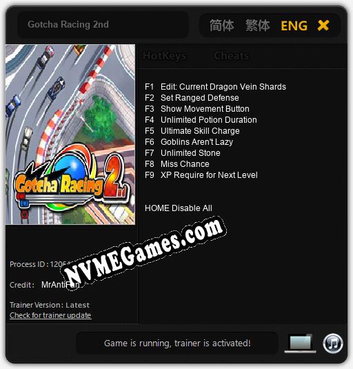 Treinador liberado para Gotcha Racing 2nd [v1.0.3]