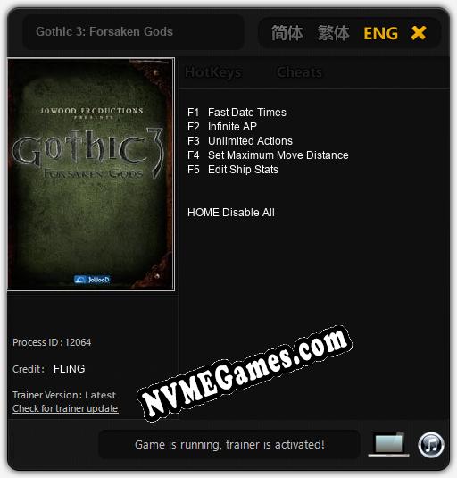 Gothic 3: Forsaken Gods: Trainer +5 [v1.5]