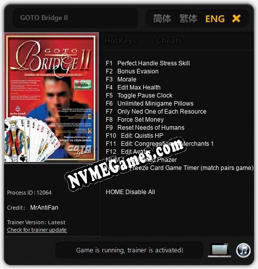 GOTO Bridge II: Cheats, Trainer +14 [MrAntiFan]