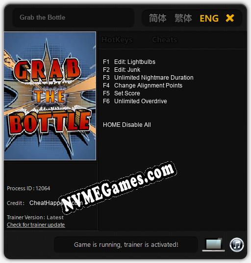 Treinador liberado para Grab the Bottle [v1.0.1]