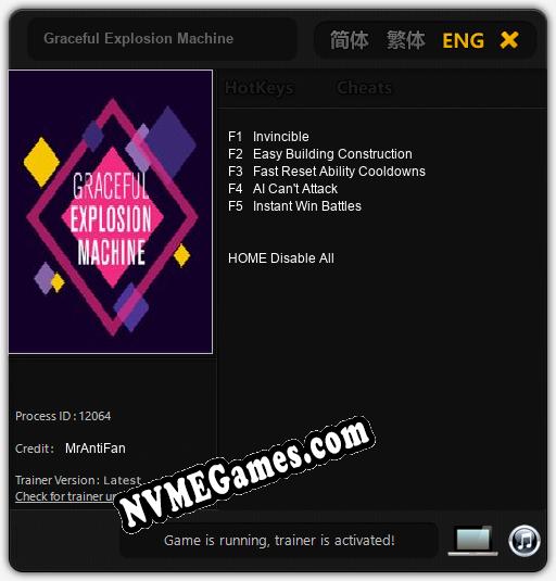 Graceful Explosion Machine: Cheats, Trainer +5 [MrAntiFan]