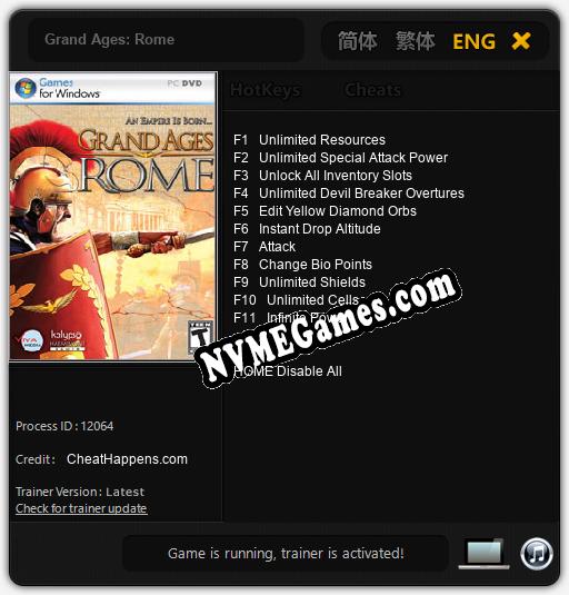 Grand Ages: Rome: Trainer +11 [v1.6]