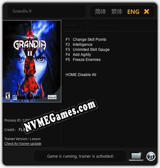 Grandia II: Treinador (V1.0.79)