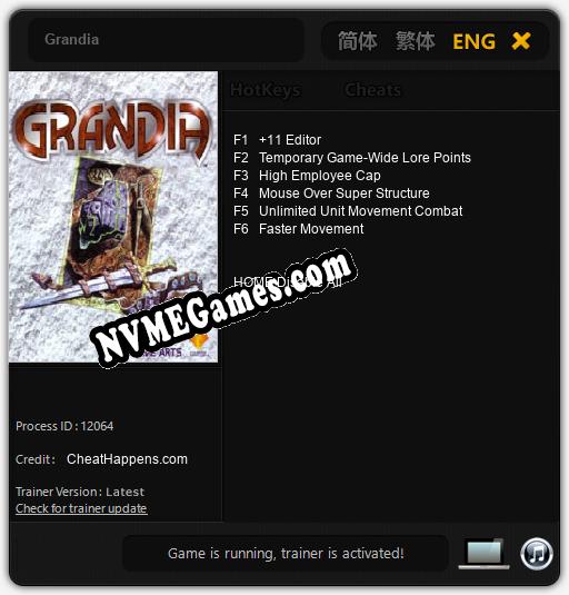 Grandia: Treinador (V1.0.81)