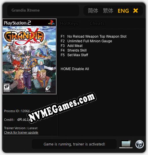 Grandia Xtreme: Trainer +5 [v1.3]