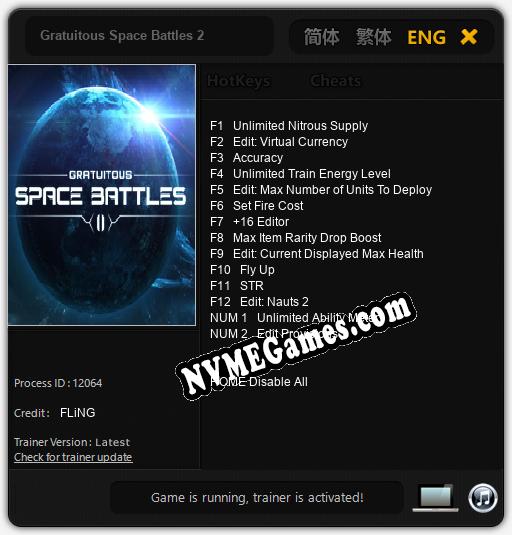 Treinador liberado para Gratuitous Space Battles 2 [v1.0.6]