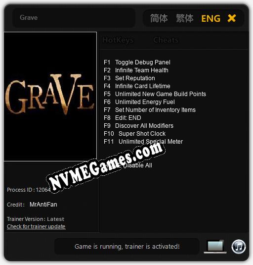 Grave: Treinador (V1.0.8)