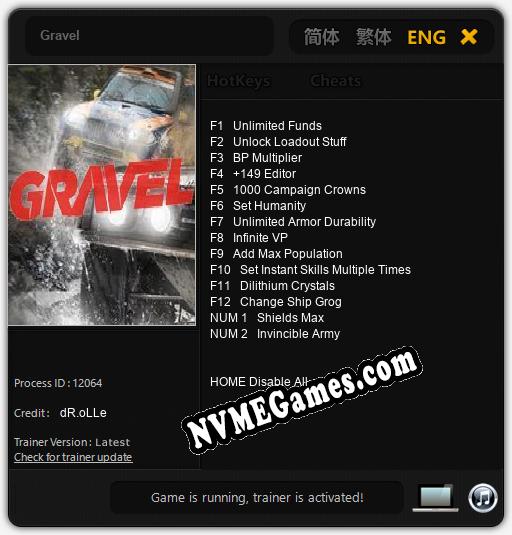 Gravel: Cheats, Trainer +14 [dR.oLLe]