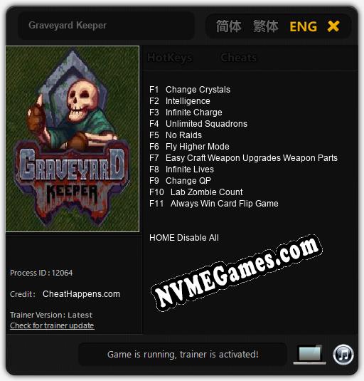 Treinador liberado para Graveyard Keeper [v1.0.3]