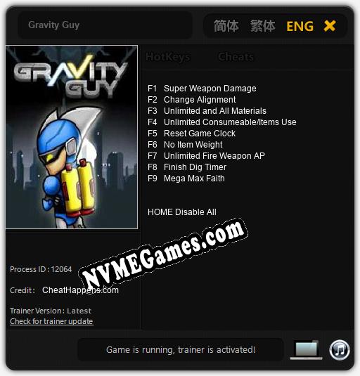 Gravity Guy: Cheats, Trainer +9 [CheatHappens.com]