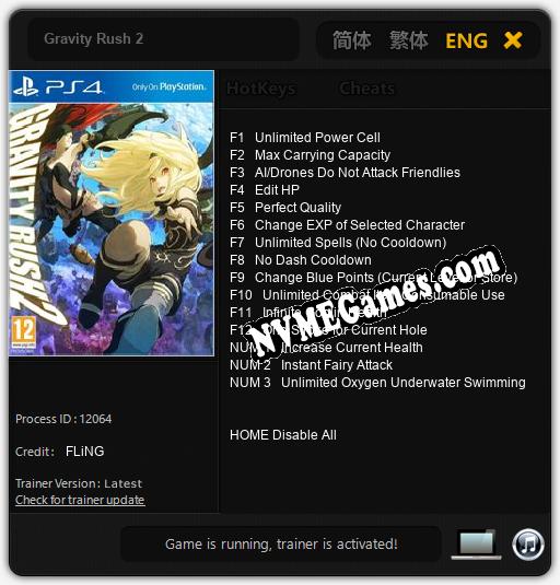 Gravity Rush 2: Trainer +15 [v1.3]