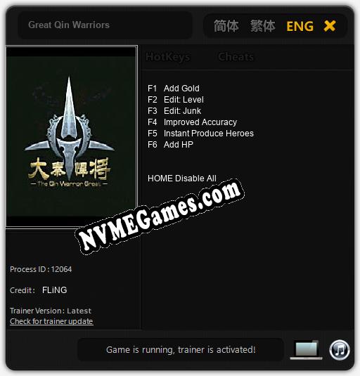 Great Qin Warriors: Cheats, Trainer +6 [FLiNG]