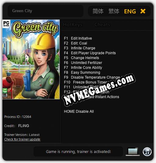 Treinador liberado para Green City [v1.0.6]