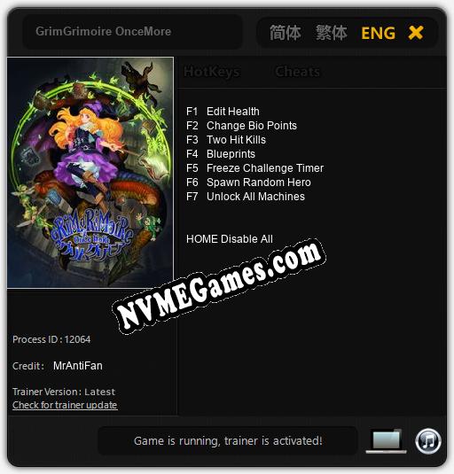 GrimGrimoire OnceMore: Trainer +7 [v1.8]