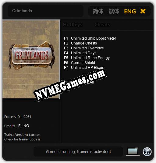 Treinador liberado para Grimlands [v1.0.8]