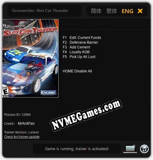 Grooverider: Slot Car Thunder: Trainer +5 [v1.7]