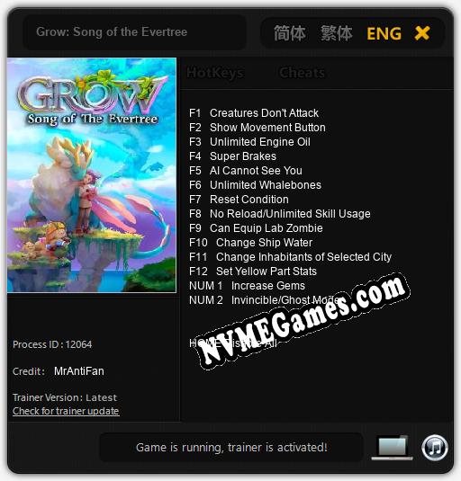 Grow: Song of the Evertree: Cheats, Trainer +14 [MrAntiFan]