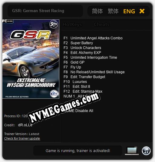 GSR: German Street Racing: Cheats, Trainer +13 [dR.oLLe]