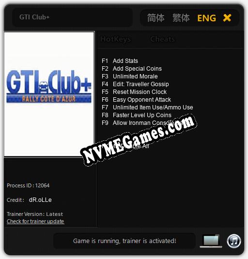 Treinador liberado para GTI Club+ [v1.0.9]