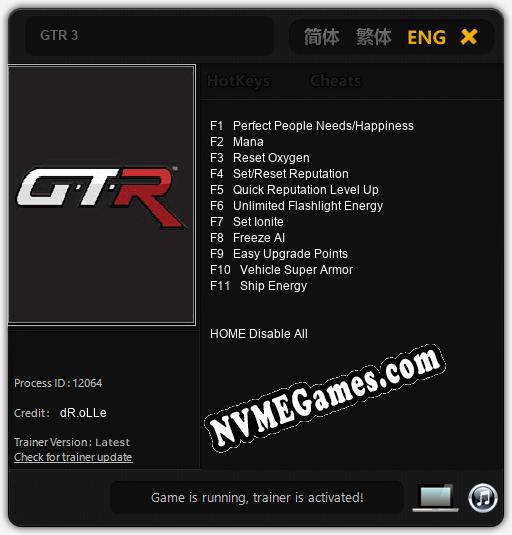 GTR 3: Cheats, Trainer +11 [dR.oLLe]