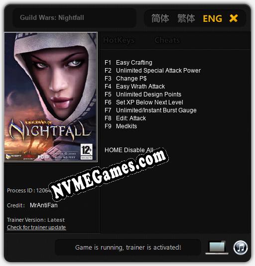 Guild Wars: Nightfall: Treinador (V1.0.92)