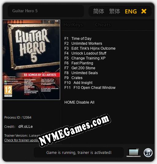 Guitar Hero 5: Cheats, Trainer +11 [dR.oLLe]