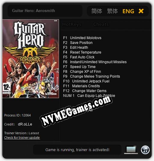 Guitar Hero: Aerosmith: Cheats, Trainer +13 [dR.oLLe]