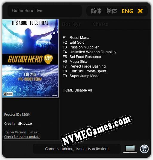 Guitar Hero Live: Treinador (V1.0.98)