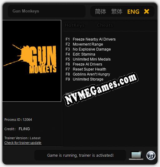 Gun Monkeys: Trainer +9 [v1.7]