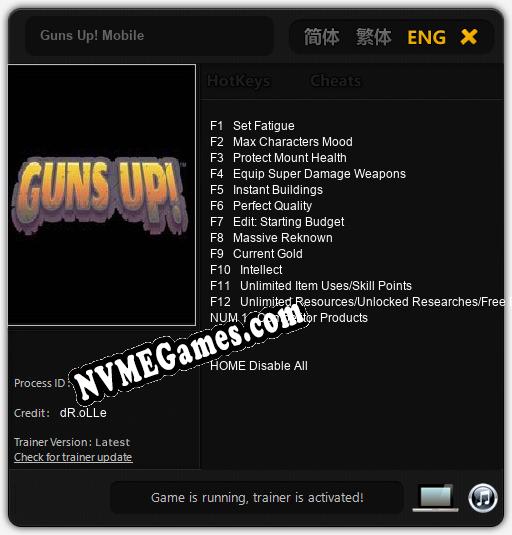 Treinador liberado para Guns Up! Mobile [v1.0.3]