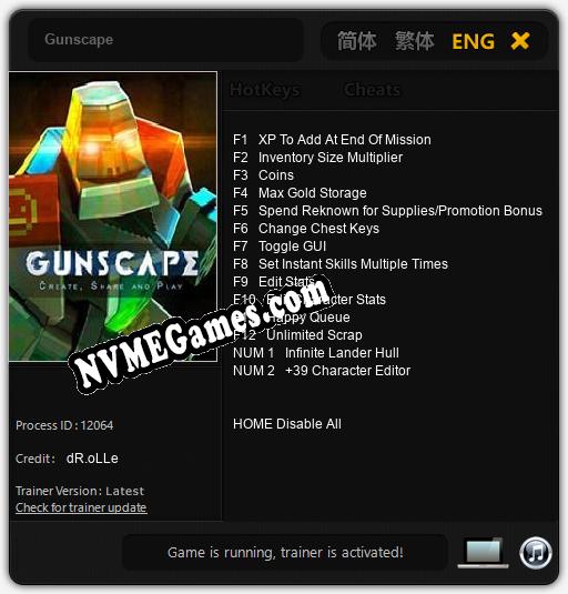 Gunscape: Treinador (V1.0.55)