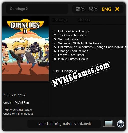 Gunslugs 2: Trainer +8 [v1.7]