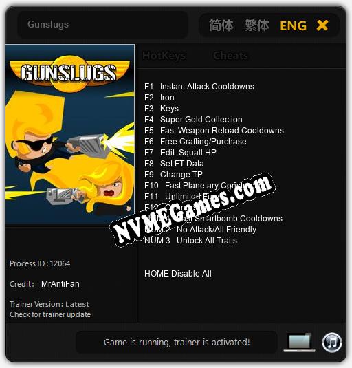 Gunslugs: Cheats, Trainer +15 [MrAntiFan]