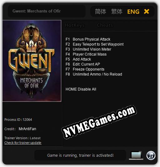 Gwent: Merchants of Ofir: Cheats, Trainer +8 [MrAntiFan]