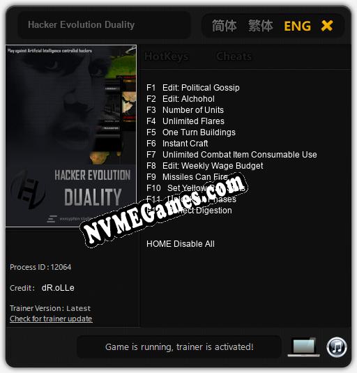 Hacker Evolution Duality: Treinador (V1.0.73)