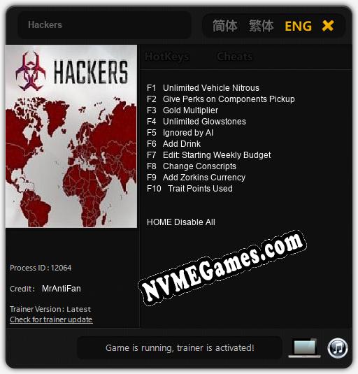 Hackers: Trainer +10 [v1.5]