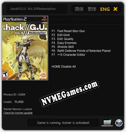 .hack//G.U. Vol.3//Redemption: Treinador (V1.0.41)