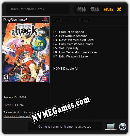 .hack//Mutation Part 2: Trainer +7 [v1.6]