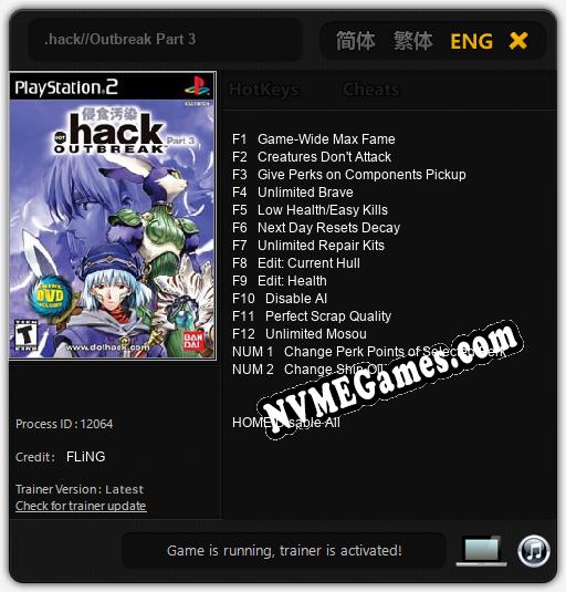 .hack//Outbreak Part 3: Cheats, Trainer +14 [FLiNG]