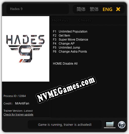 Hades 9: Trainer +6 [v1.6]