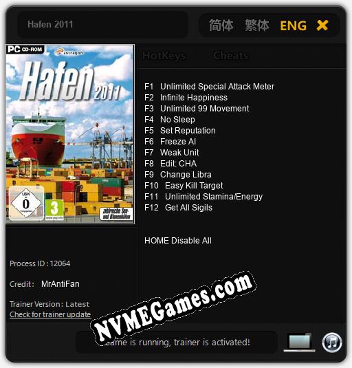 Hafen 2011: Trainer +12 [v1.7]