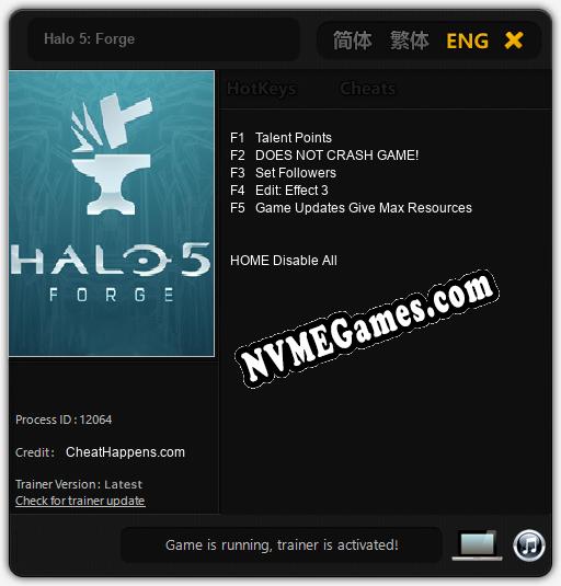 Halo 5: Forge: Trainer +5 [v1.3]